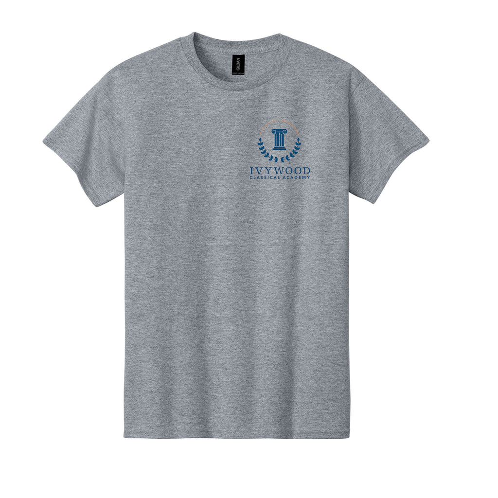 Heather Gray Adult Tee with Ivywood Crest