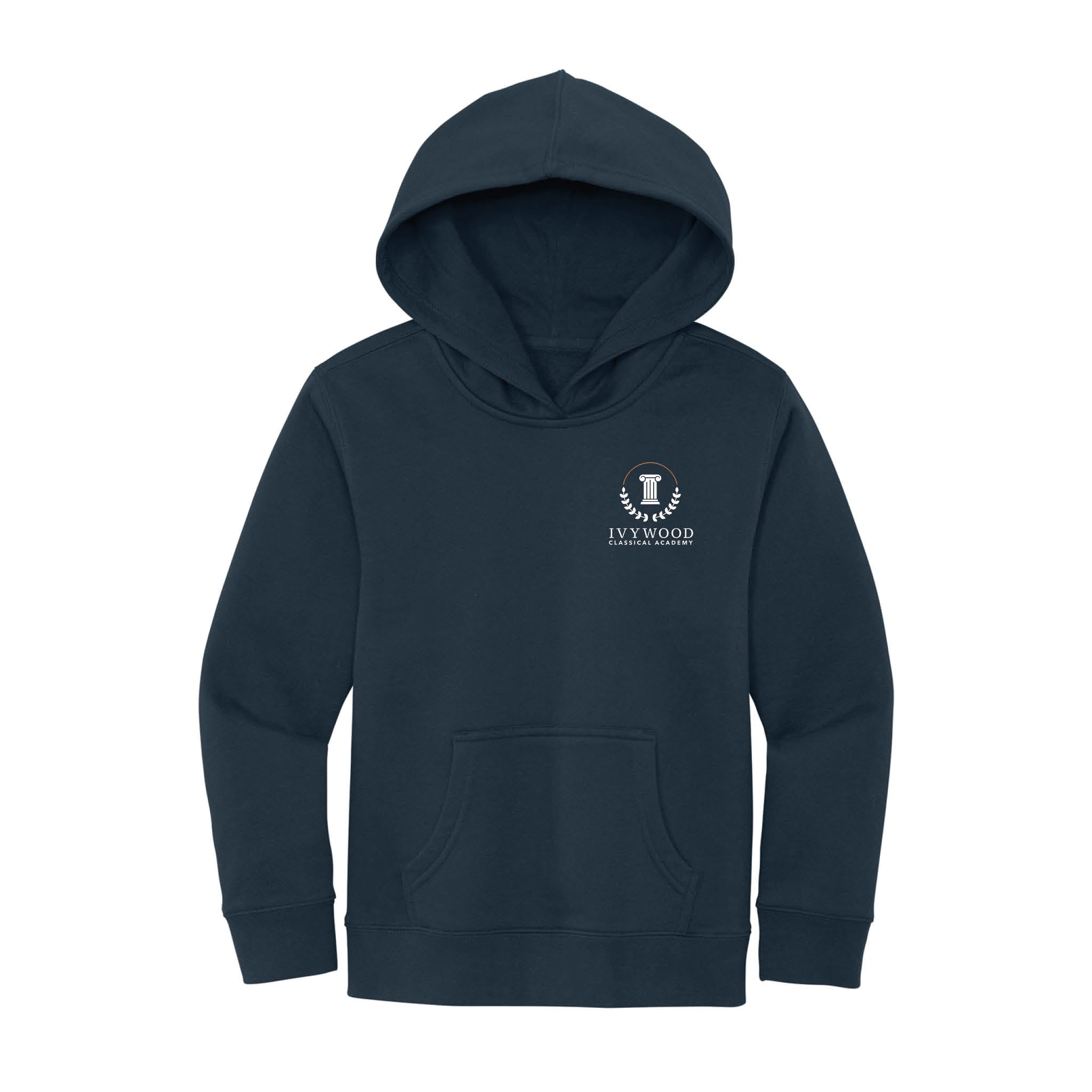 Navy Youth Hooded Sweatshirt with Ivywood Crest