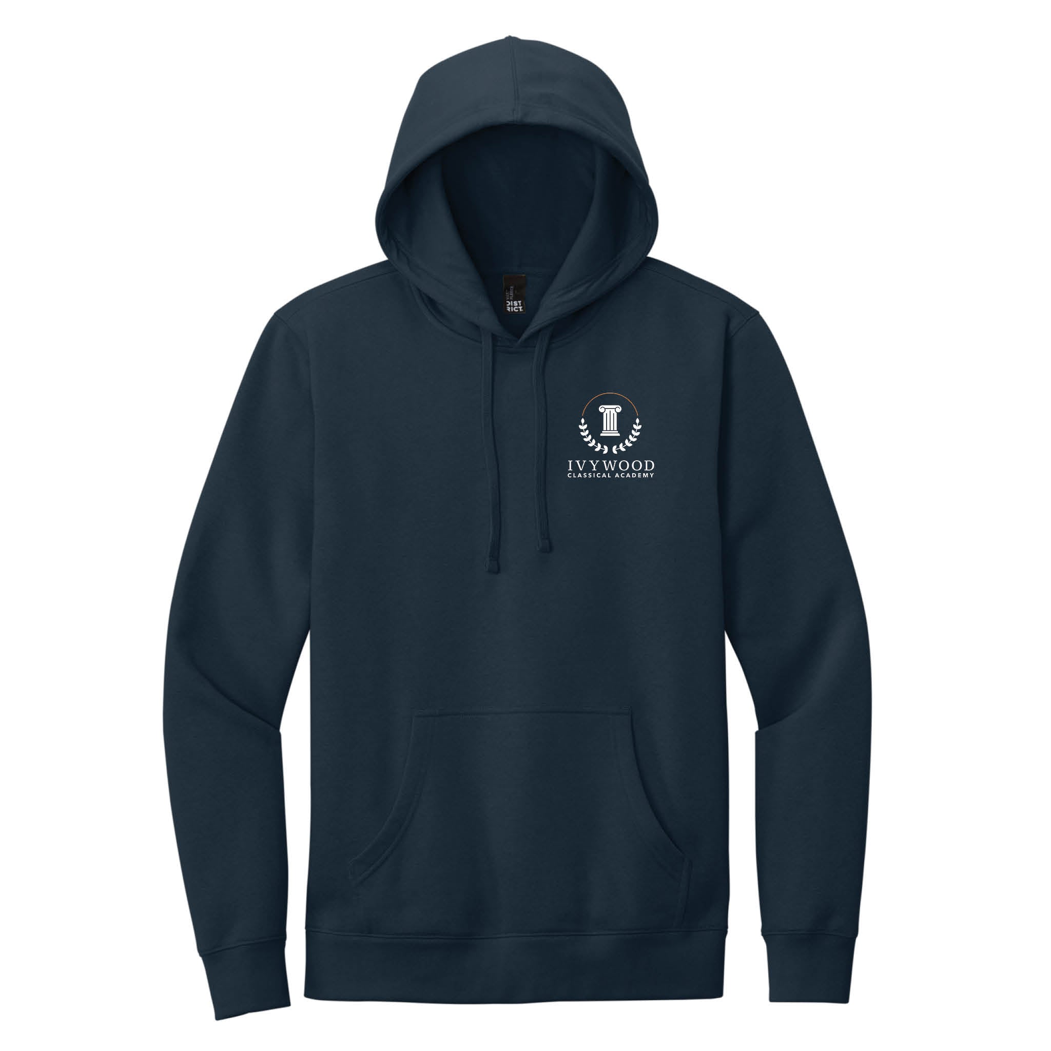 Navy Adult Hooded Sweatshirt with Ivywood Crest