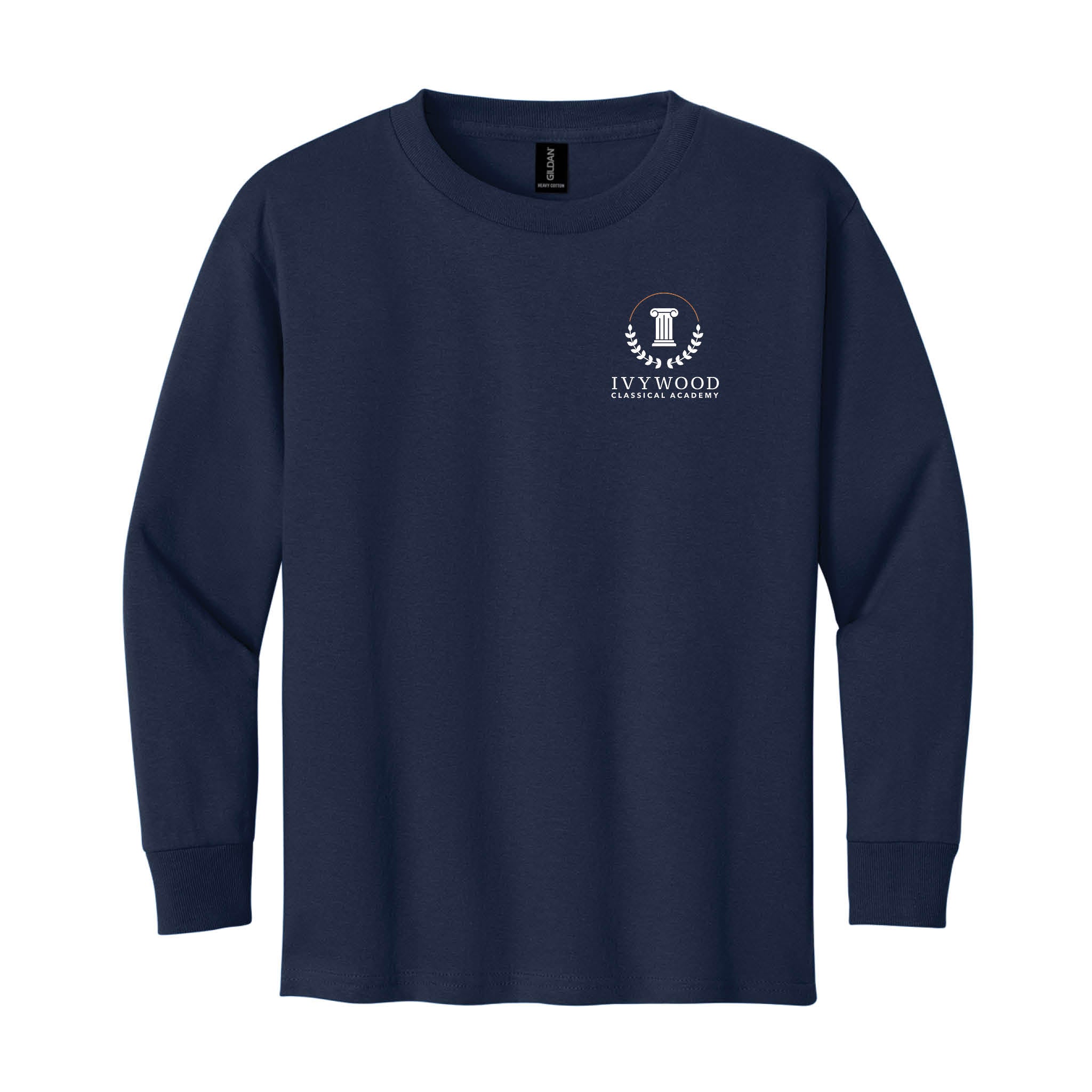 Navy Youth Long-Sleeve Tee with Ivywood Crest