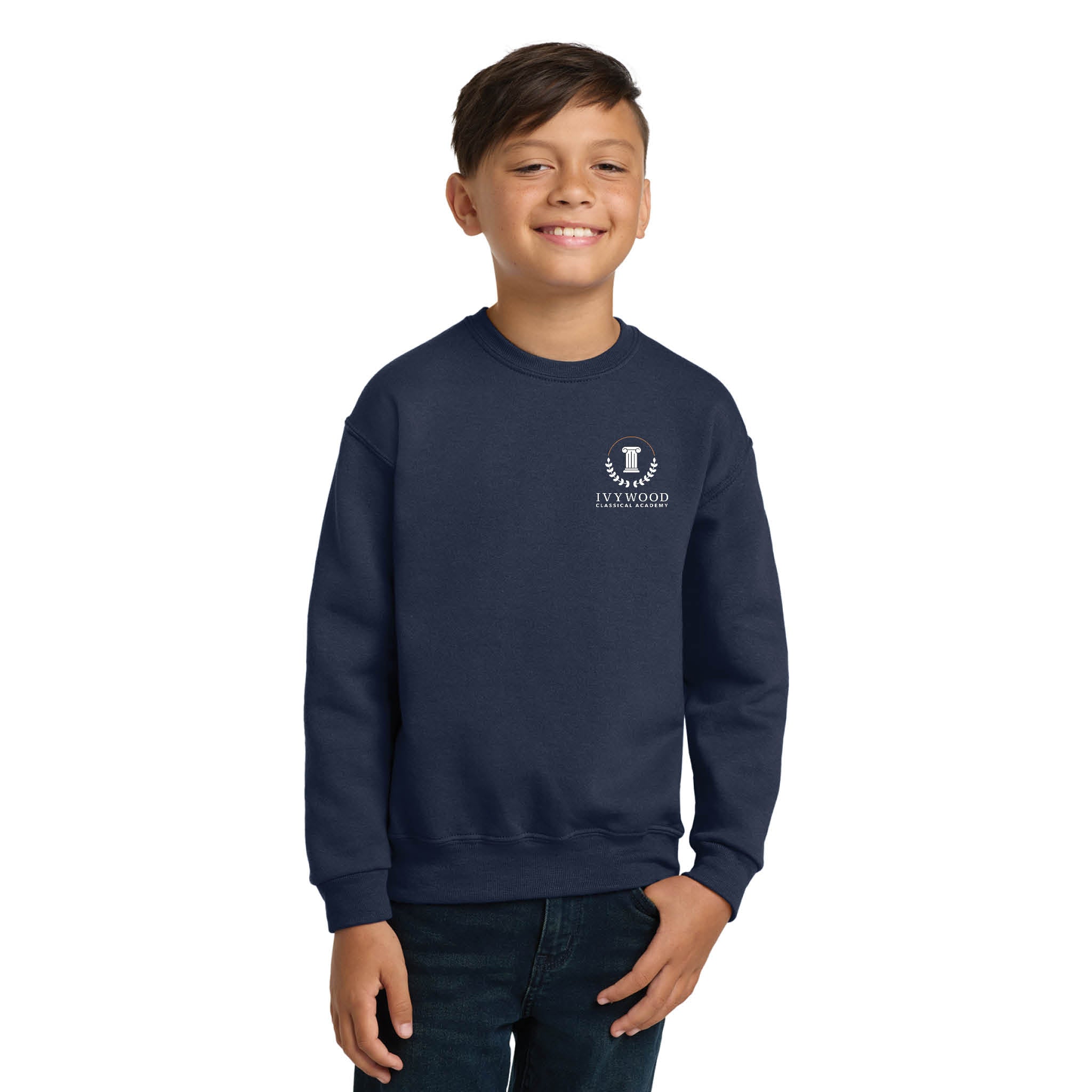 Youth Crew Neck Sweatshirt with Ivywood Crest