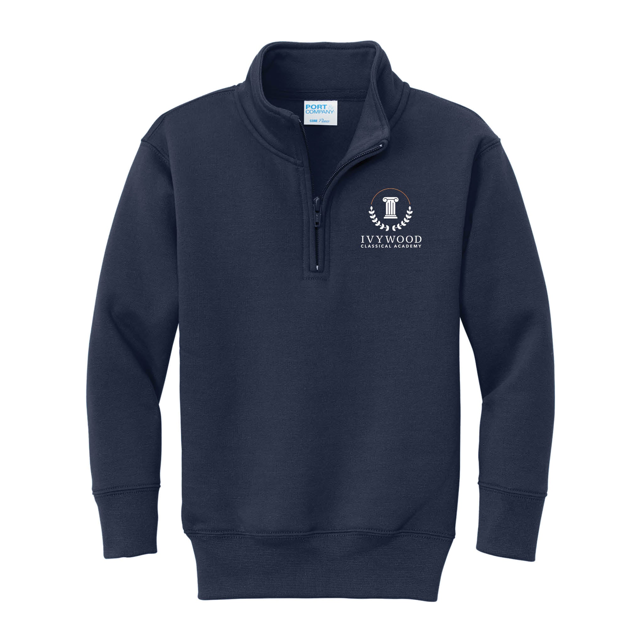 Youth Quarter-Zip Fleece with Ivywood Crest