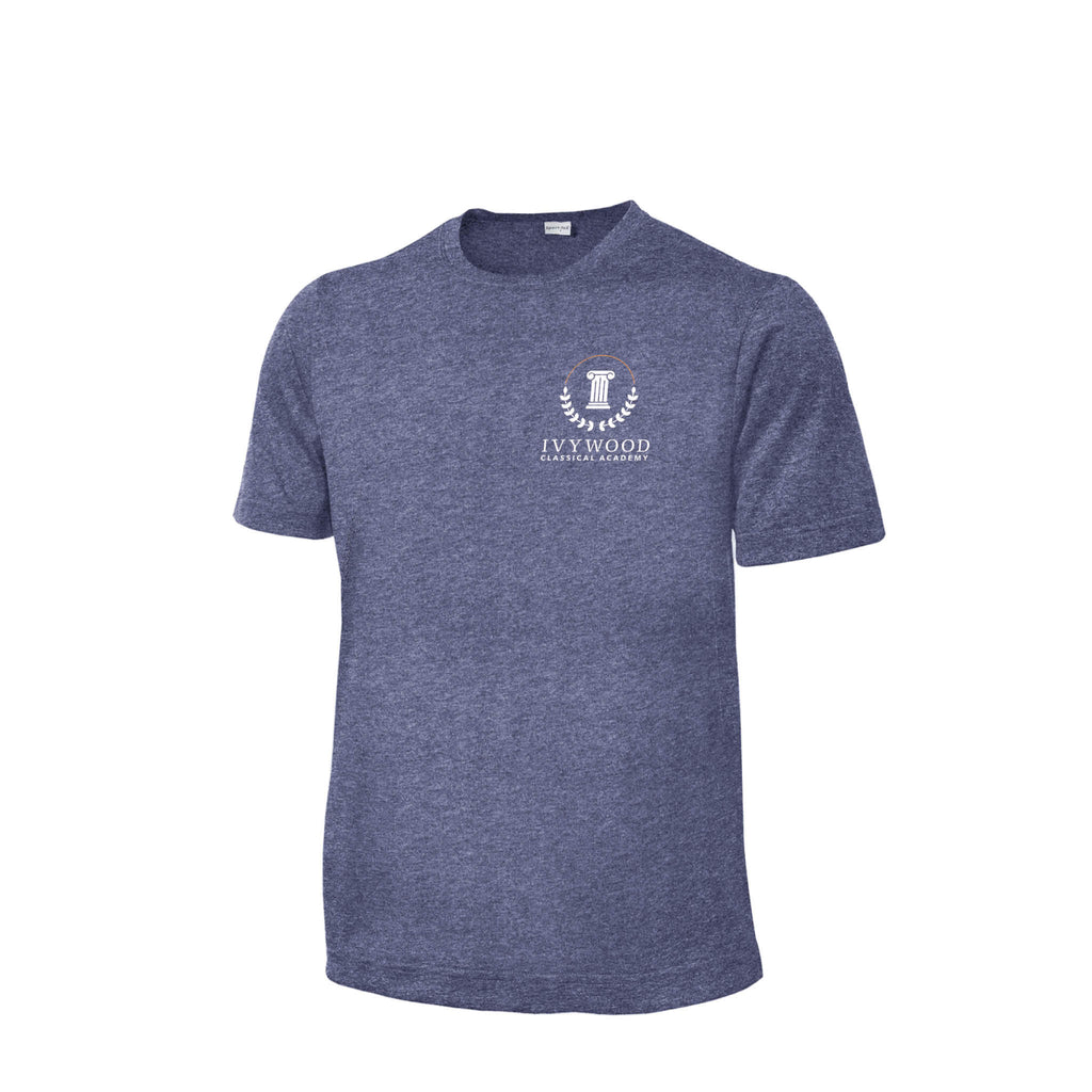 Heather Blue Youth Dry-fit T with Ivywood Crest