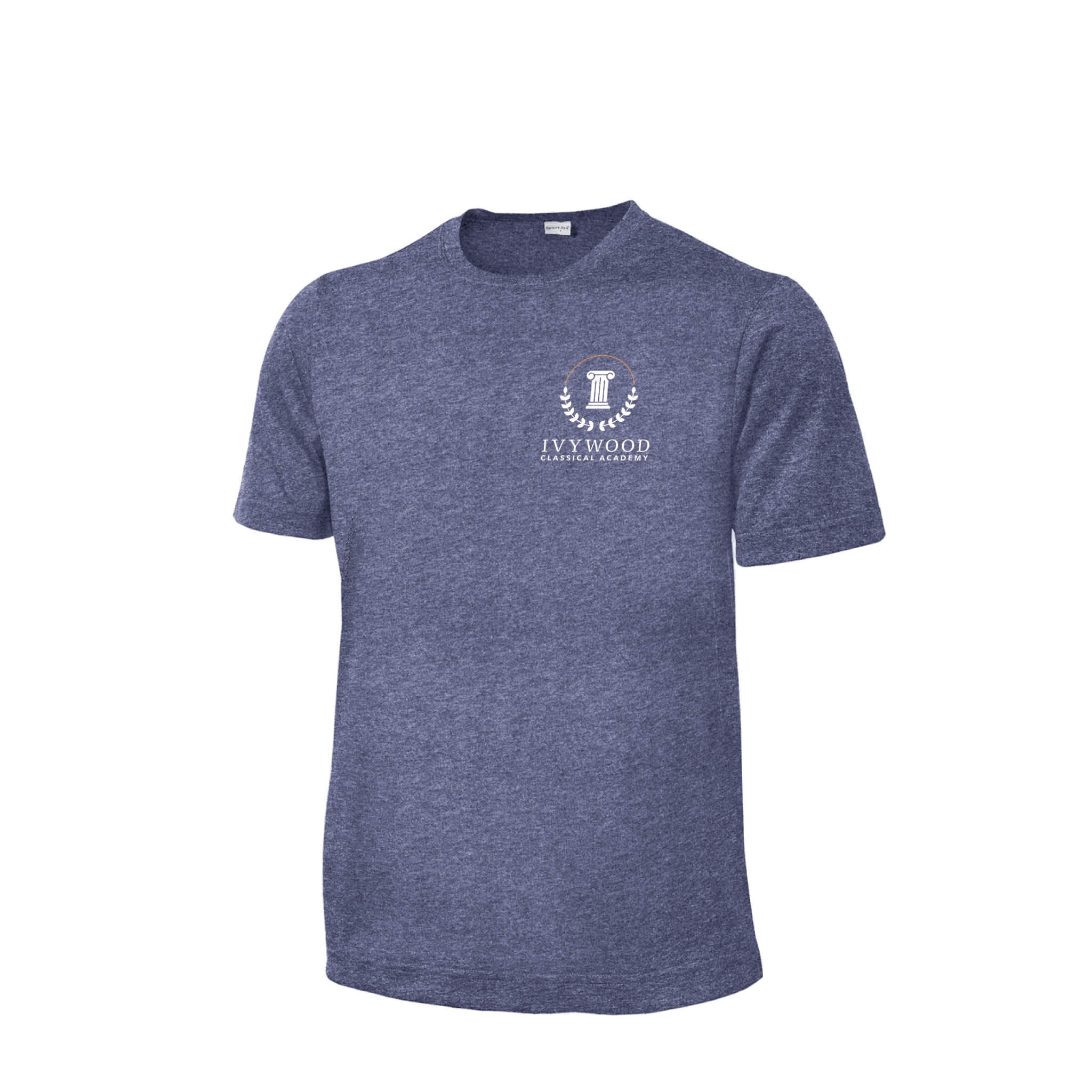 Heather Blue Youth Dry-fit T with Ivywood Crest