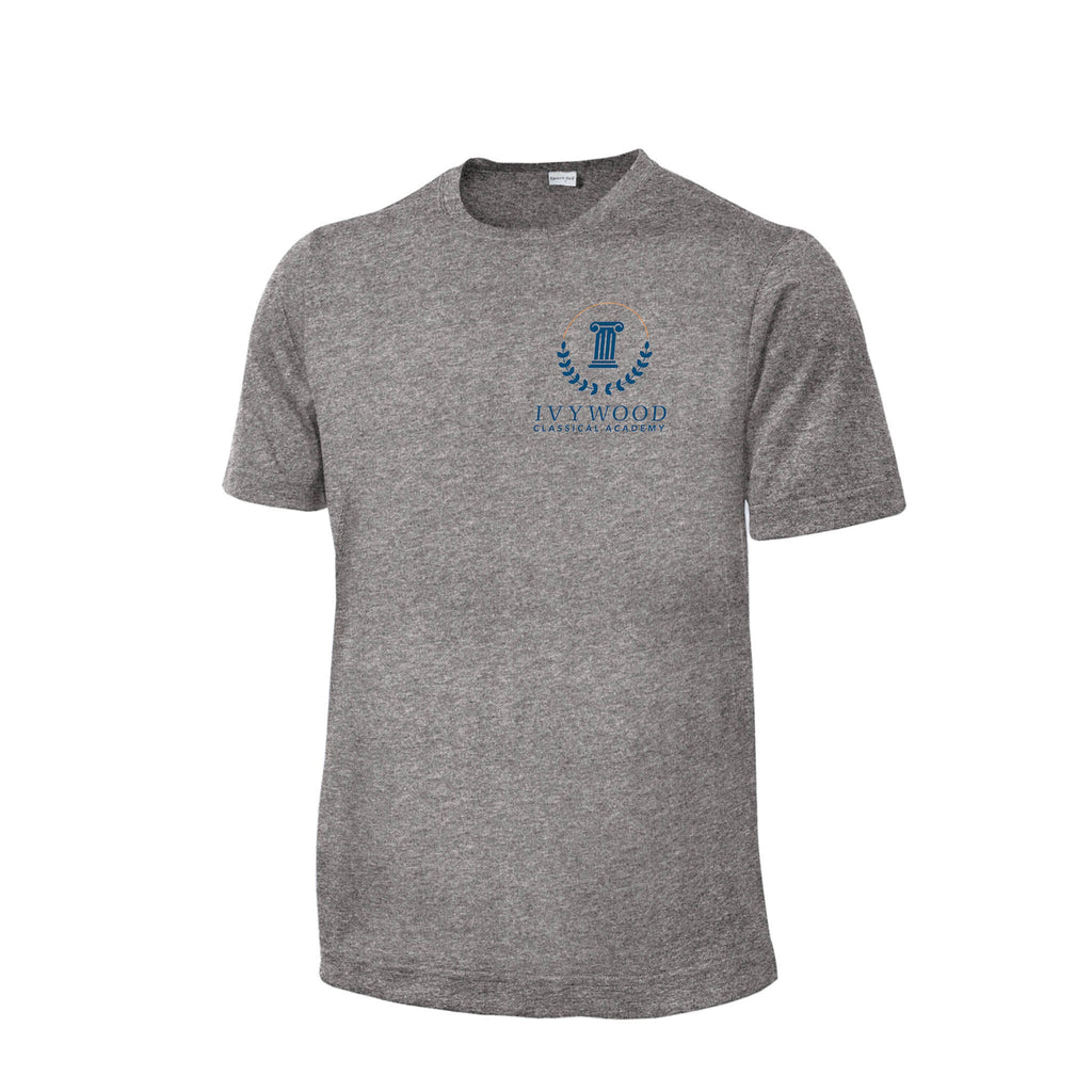 Heather Gray Youth Dry-fit T with Ivywood Crest