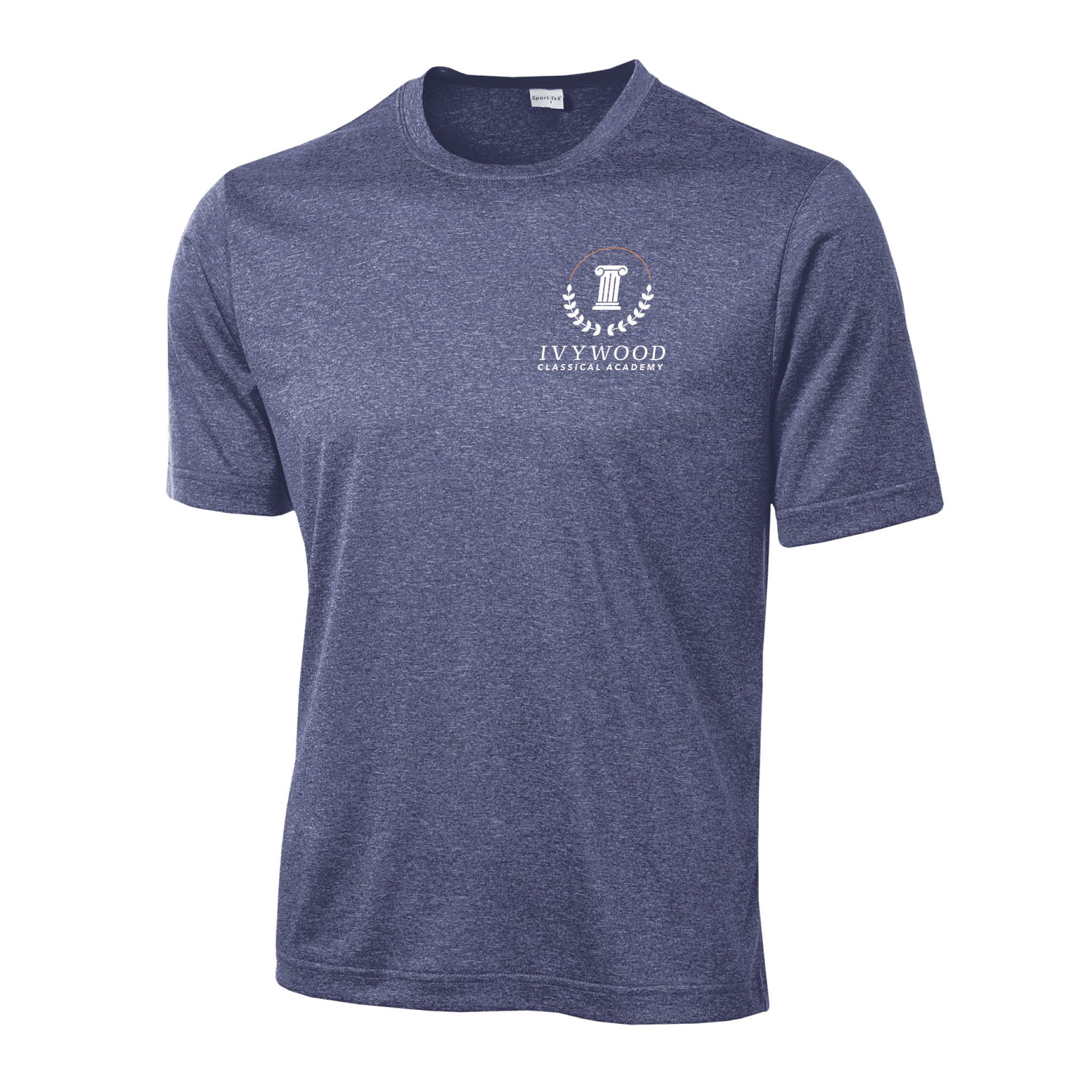 Heather Blue Adult Dry-fit T with Ivywood Crest