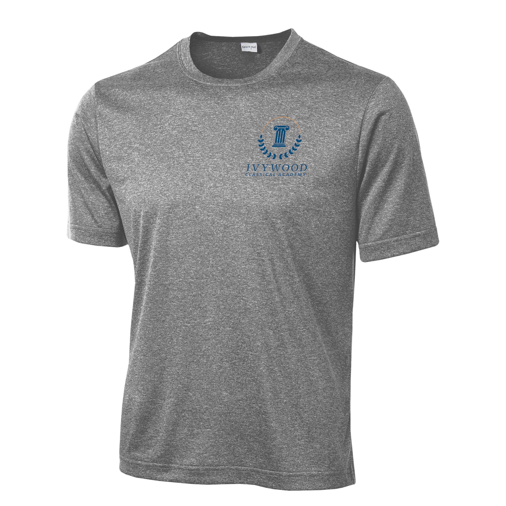 Heather Gray Adult Dry-fit T with Ivywood Crest