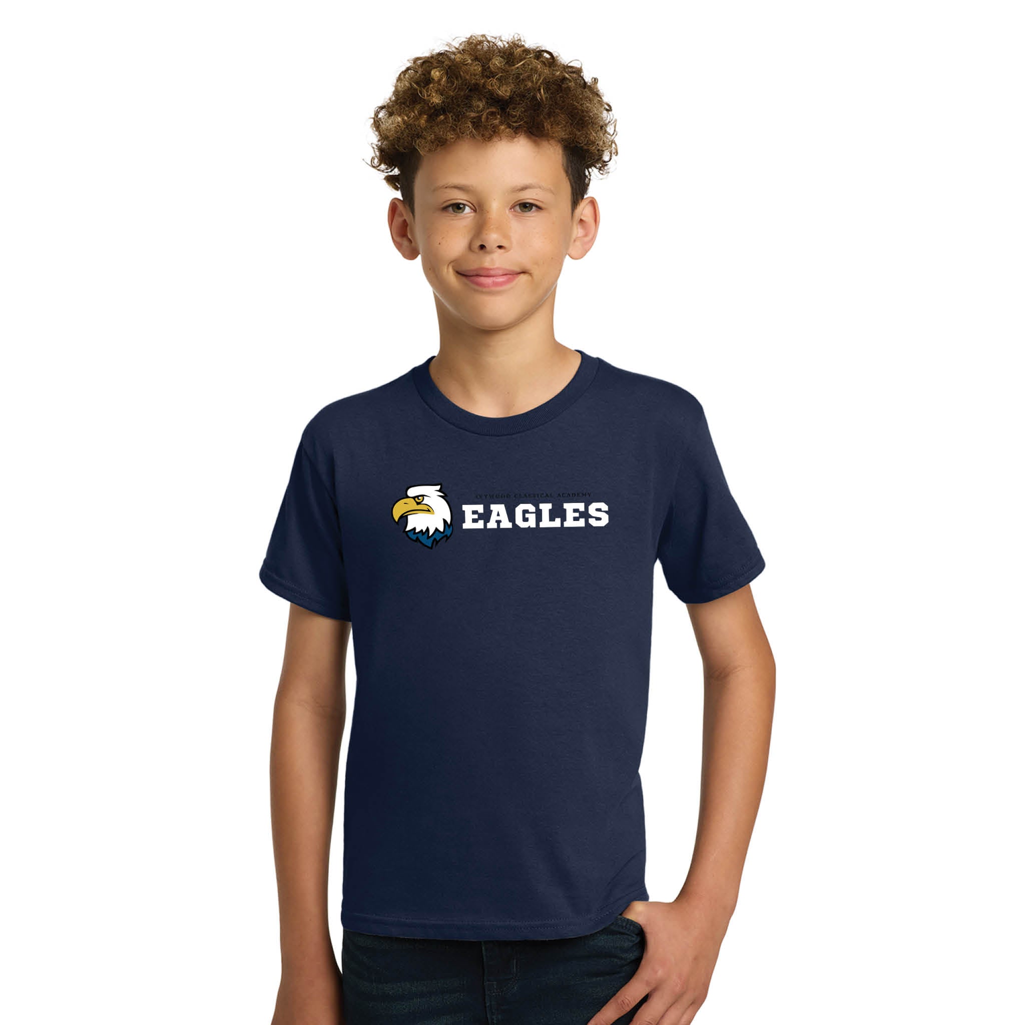 Navy Youth Tee with Eagle Logo
