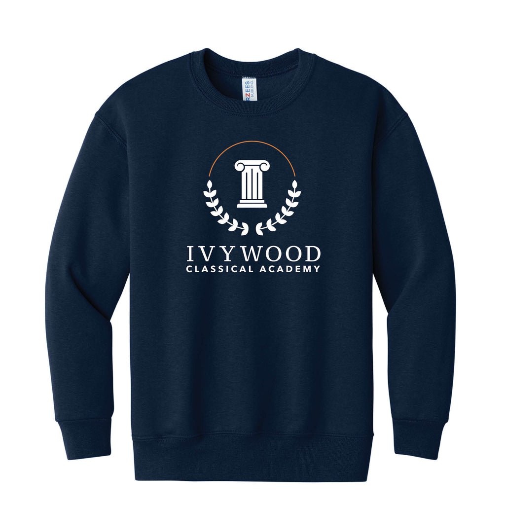 Youth Crew Neck Sweatshirt with Ivywood Crest (Full Front)