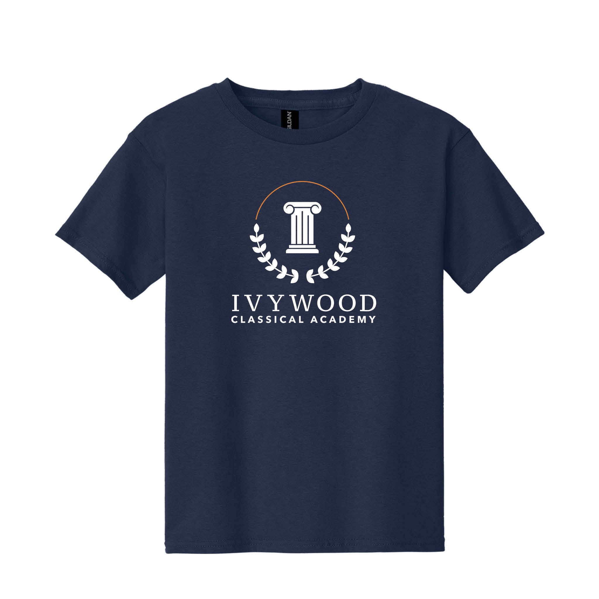 Navy Youth Tee with Ivywood Crest (Full Front)