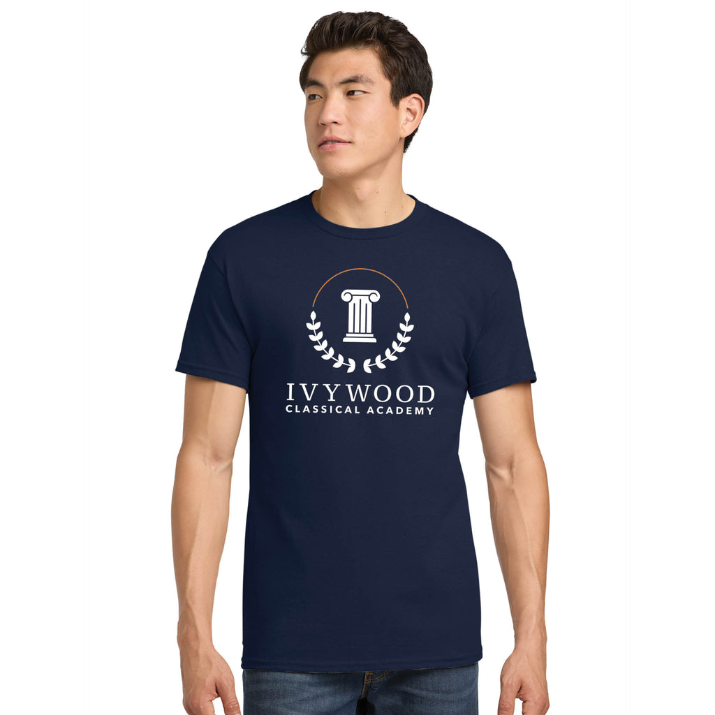 Navy Adult Tee with Ivywood Crest (Full Front)