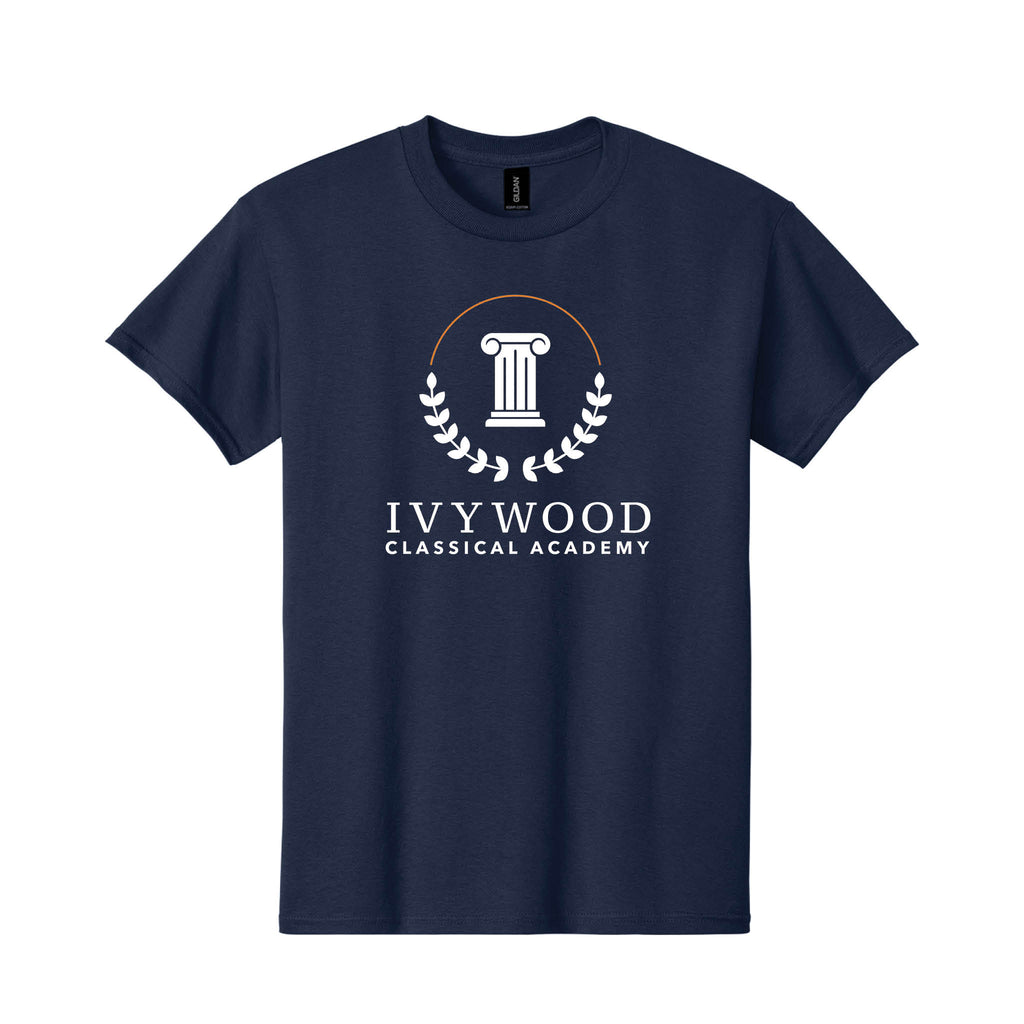 Navy Adult Tee with Ivywood Crest (Full Front)