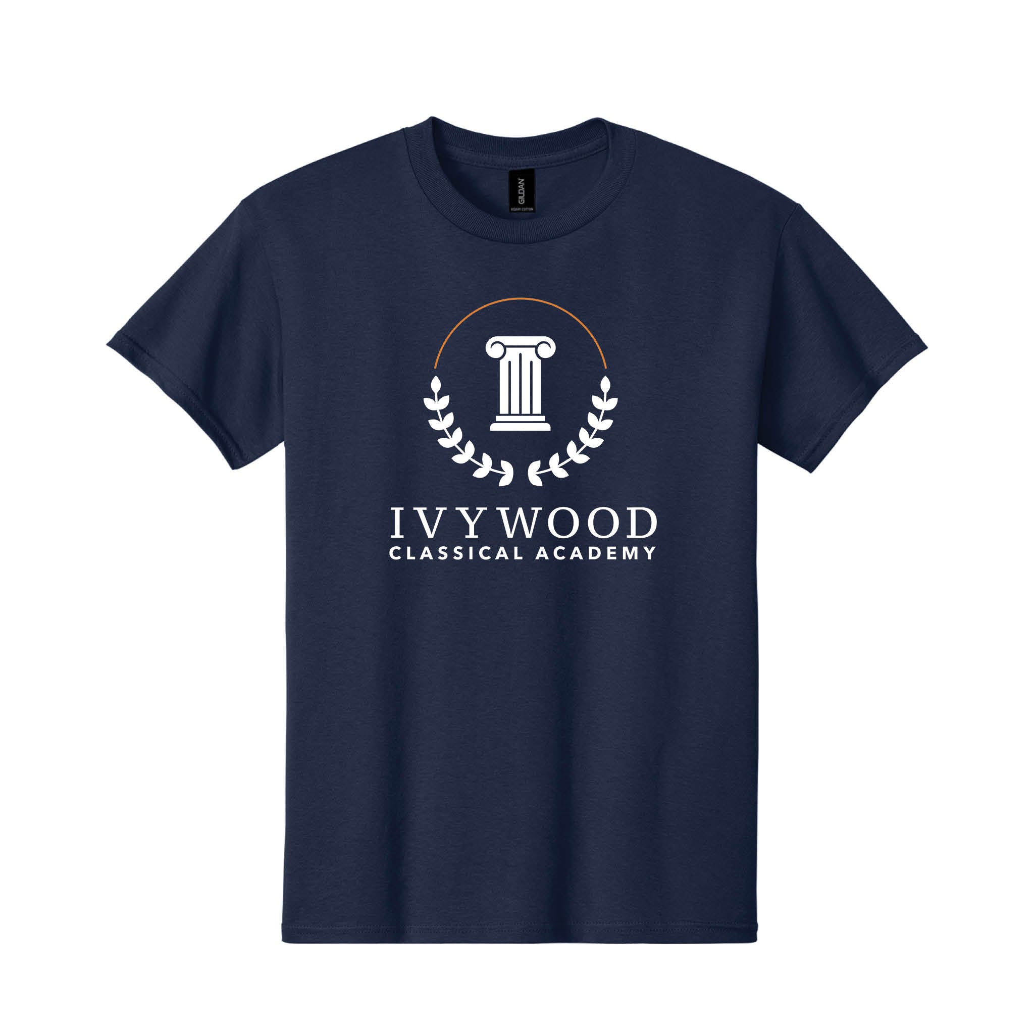 Navy Adult Tee with Ivywood Crest (Full Front)
