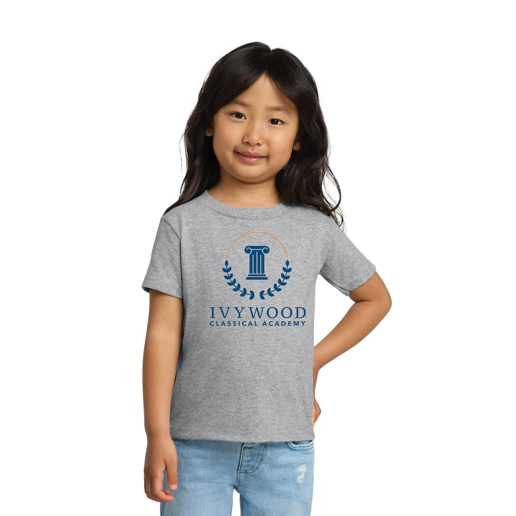 Heather Gray Toddler Tee with Ivywood Crest (Full Front)