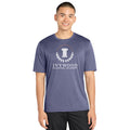 Heather Blue Adult Dry-fit T with Ivywood Crest (Full Front)