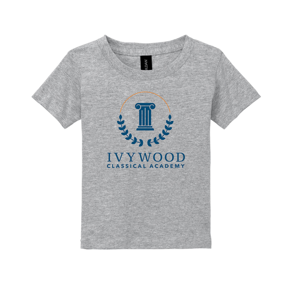 Heather Gray Toddler Tee with Ivywood Crest (Full Front)