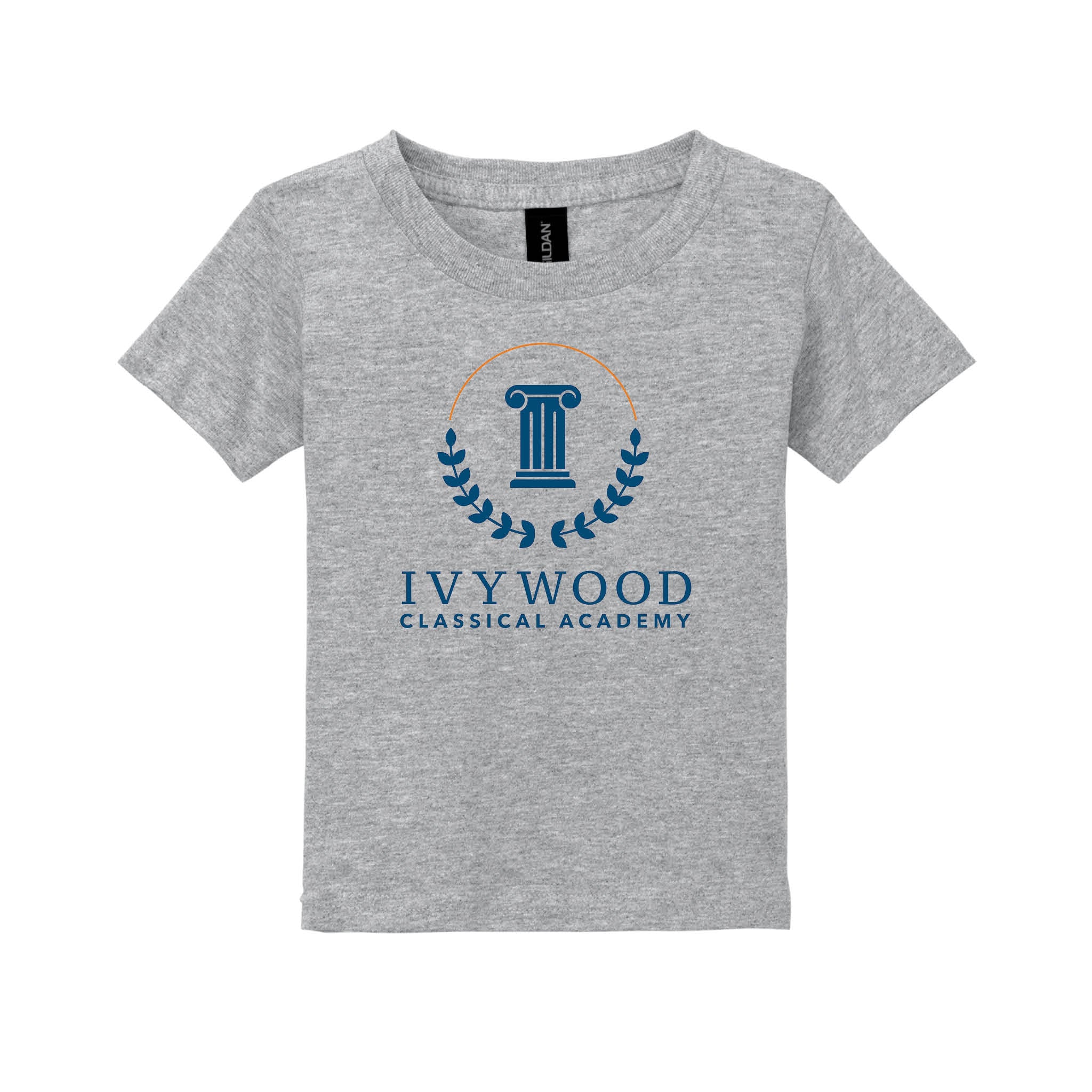 Heather Gray Toddler Tee with Ivywood Crest (Full Front)