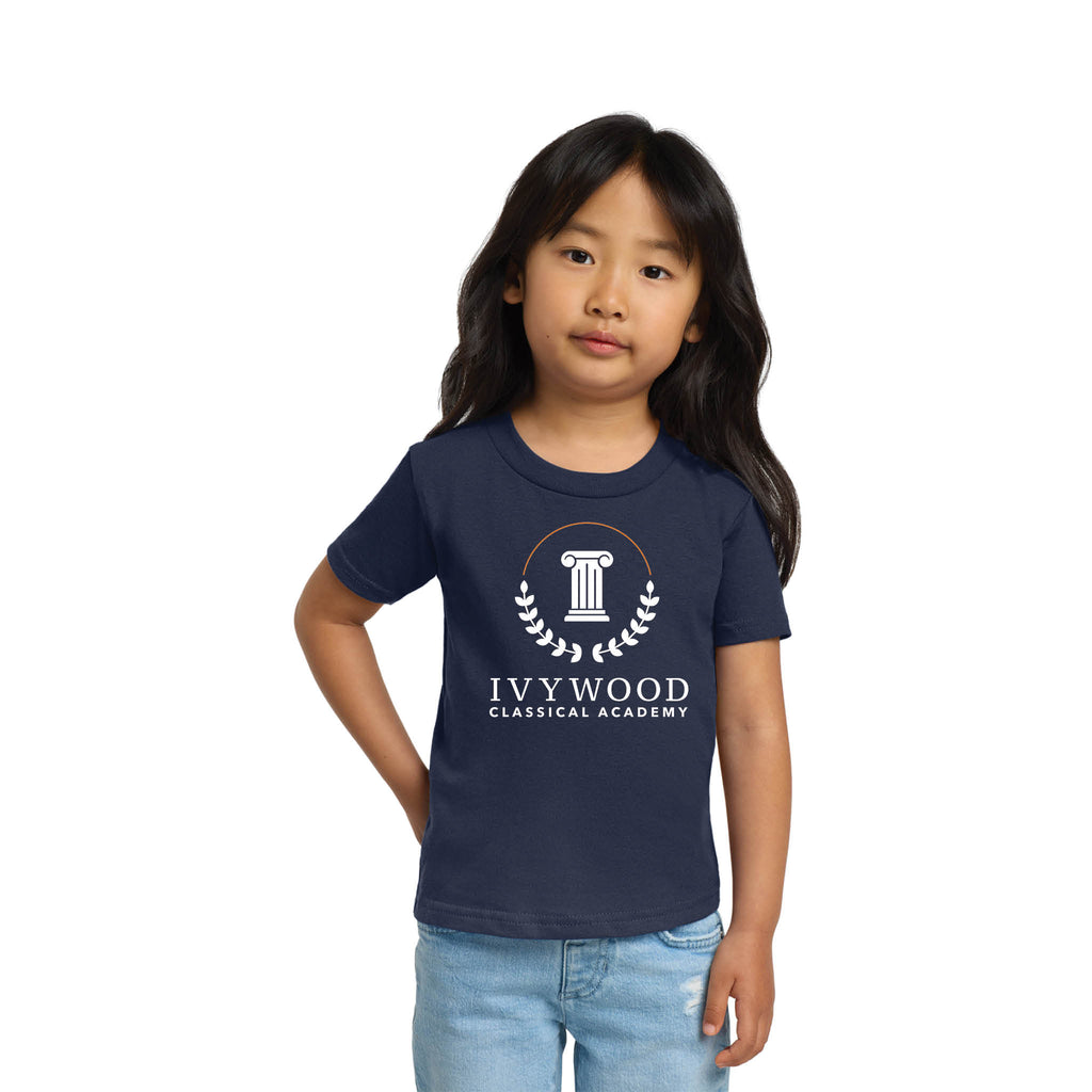 Navy Toddler Tee with Ivywood Crest (Full Front)