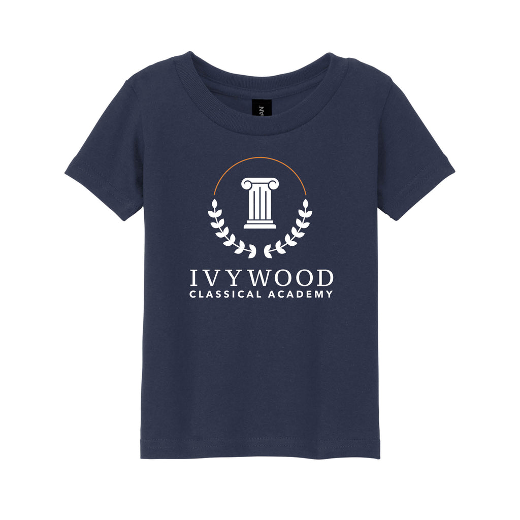 Navy Toddler Tee with Ivywood Crest (Full Front)