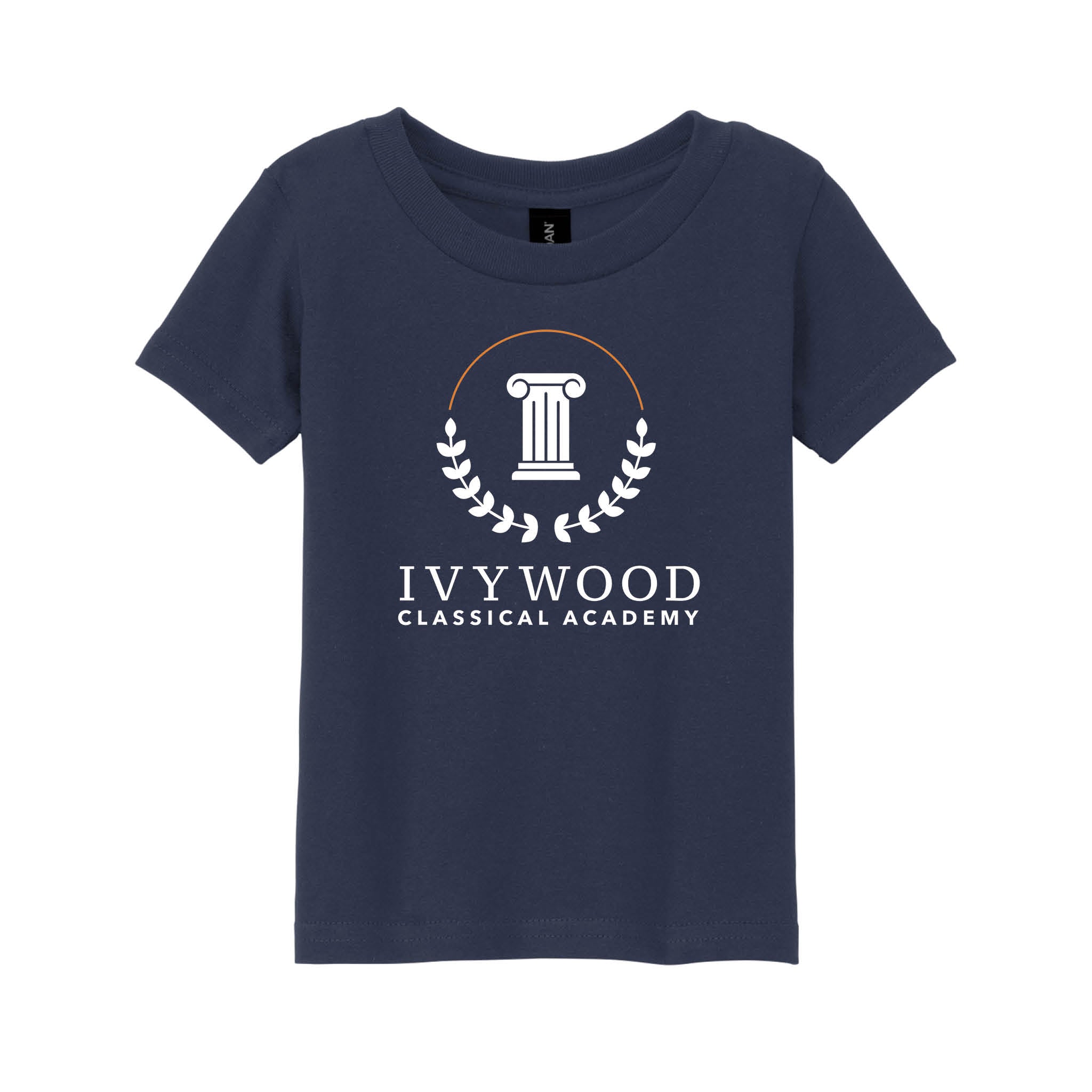 Navy Toddler Tee with Ivywood Crest (Full Front)