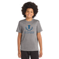 Heather Gray Youth Dry-fit T with Ivywood Crest (Full Front)